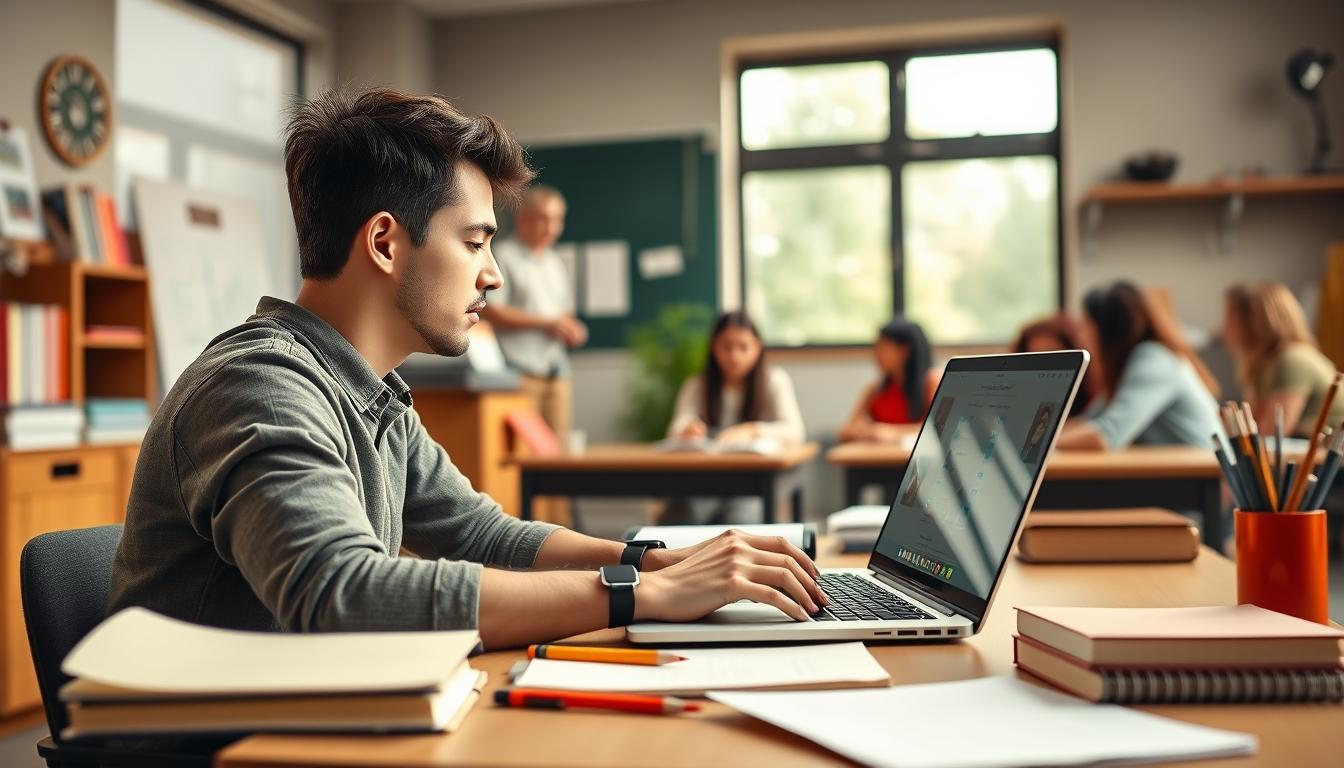 Student developing practical and academic skills